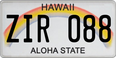 HI license plate ZIR088