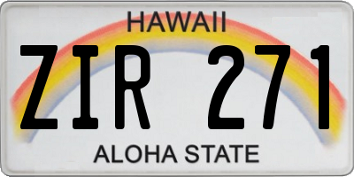 HI license plate ZIR271
