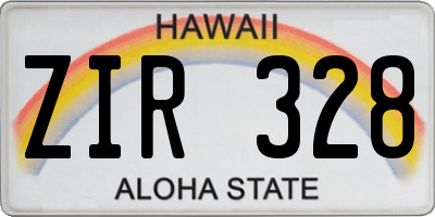 HI license plate ZIR328