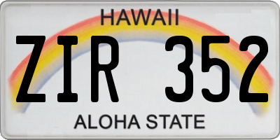 HI license plate ZIR352