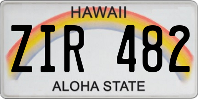 HI license plate ZIR482