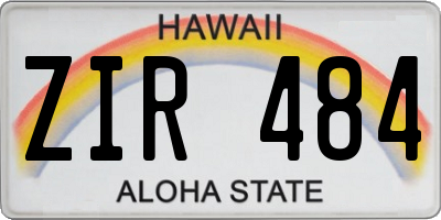 HI license plate ZIR484