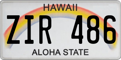 HI license plate ZIR486