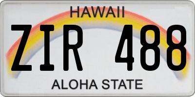 HI license plate ZIR488