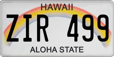 HI license plate ZIR499
