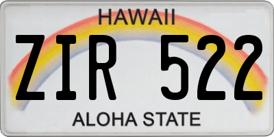 HI license plate ZIR522