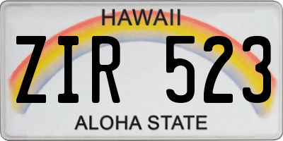 HI license plate ZIR523