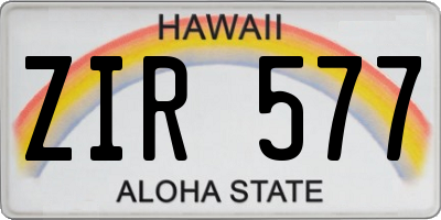 HI license plate ZIR577