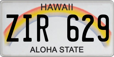 HI license plate ZIR629