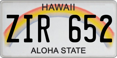 HI license plate ZIR652