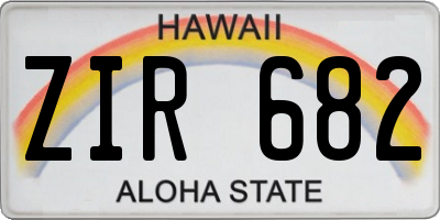 HI license plate ZIR682
