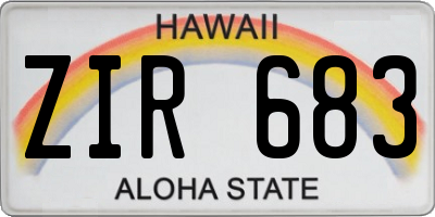 HI license plate ZIR683