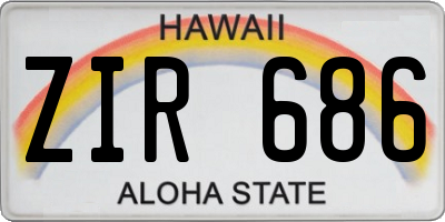 HI license plate ZIR686