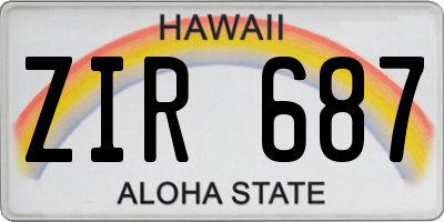 HI license plate ZIR687
