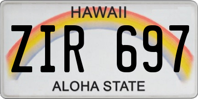 HI license plate ZIR697