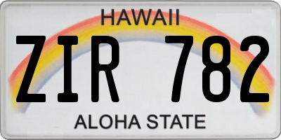 HI license plate ZIR782