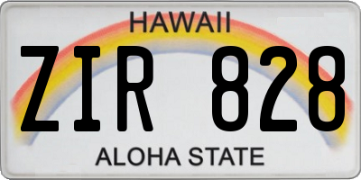 HI license plate ZIR828
