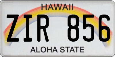 HI license plate ZIR856