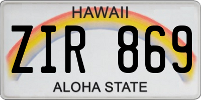 HI license plate ZIR869