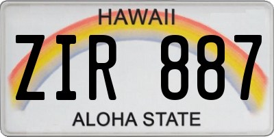HI license plate ZIR887