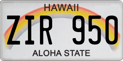 HI license plate ZIR950