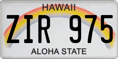 HI license plate ZIR975