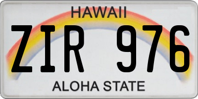HI license plate ZIR976