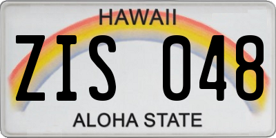 HI license plate ZIS048