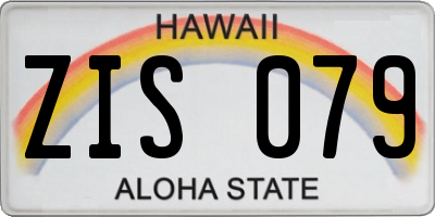 HI license plate ZIS079