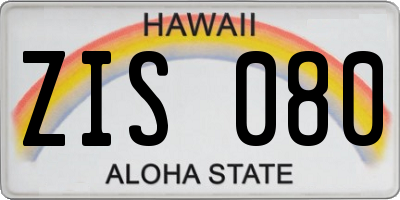 HI license plate ZIS080