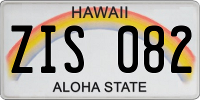 HI license plate ZIS082