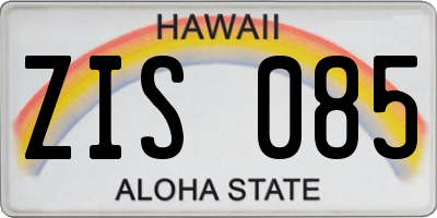 HI license plate ZIS085