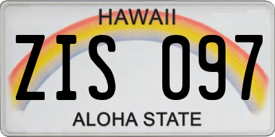 HI license plate ZIS097