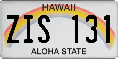 HI license plate ZIS131