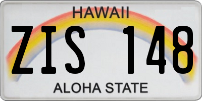 HI license plate ZIS148