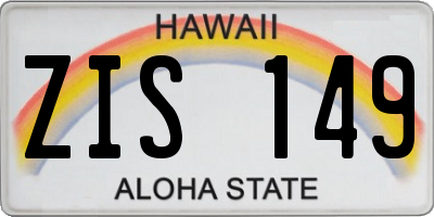 HI license plate ZIS149