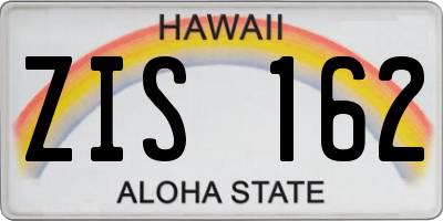 HI license plate ZIS162