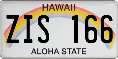 HI license plate ZIS166
