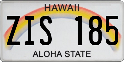 HI license plate ZIS185