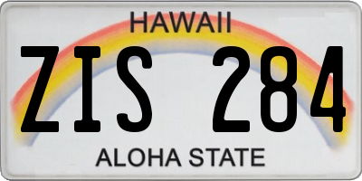 HI license plate ZIS284