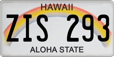 HI license plate ZIS293