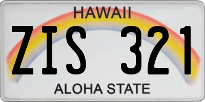 HI license plate ZIS321