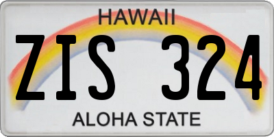 HI license plate ZIS324