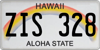 HI license plate ZIS328