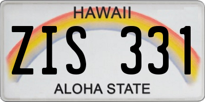 HI license plate ZIS331