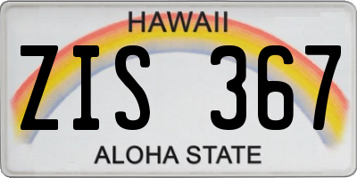 HI license plate ZIS367