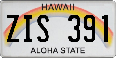 HI license plate ZIS391