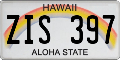 HI license plate ZIS397