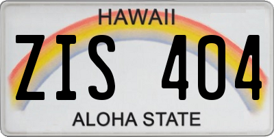 HI license plate ZIS404