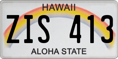 HI license plate ZIS413